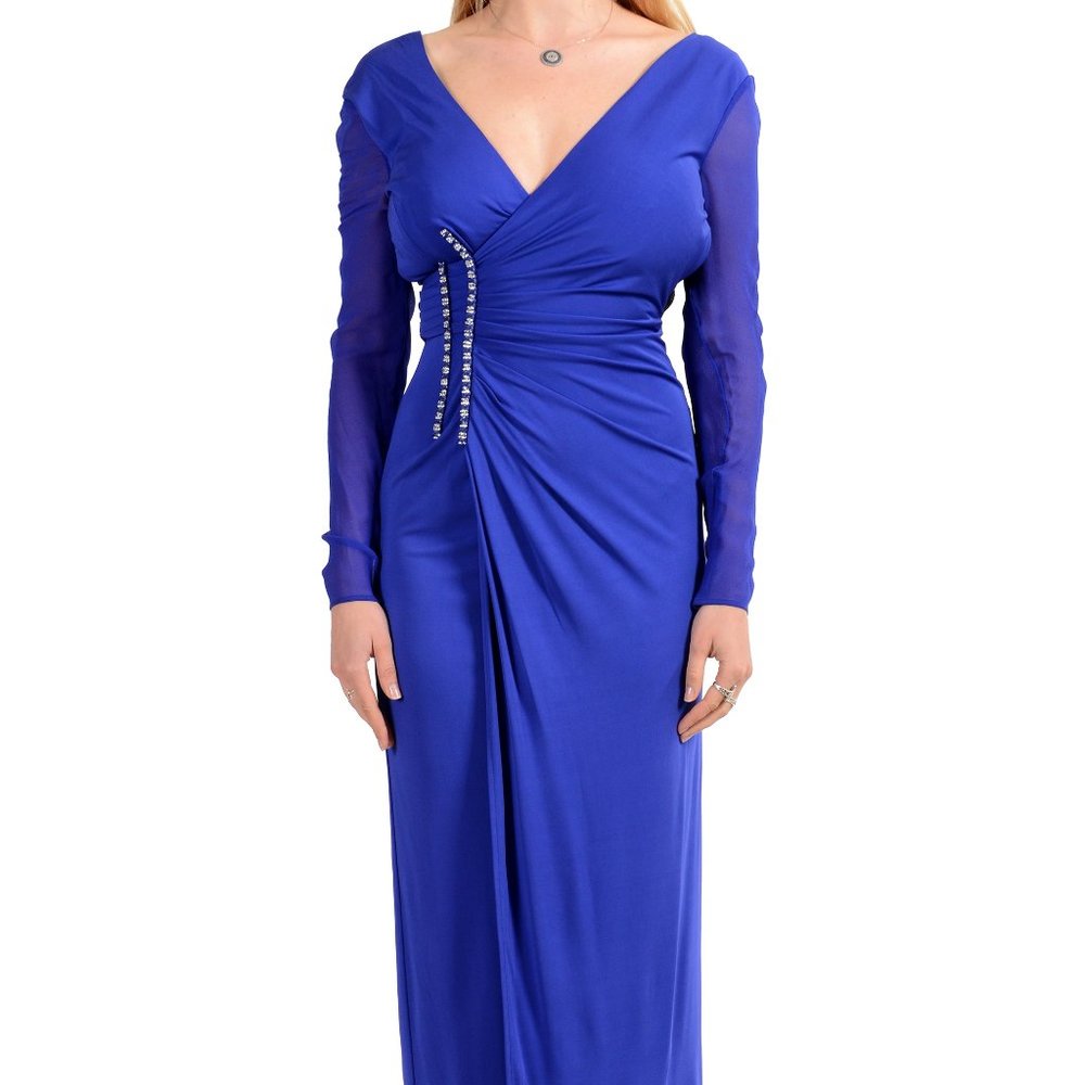 Versace | Dresses | Versace Deep Vneck Open Back Maxi Evening Dress |  Poshmark